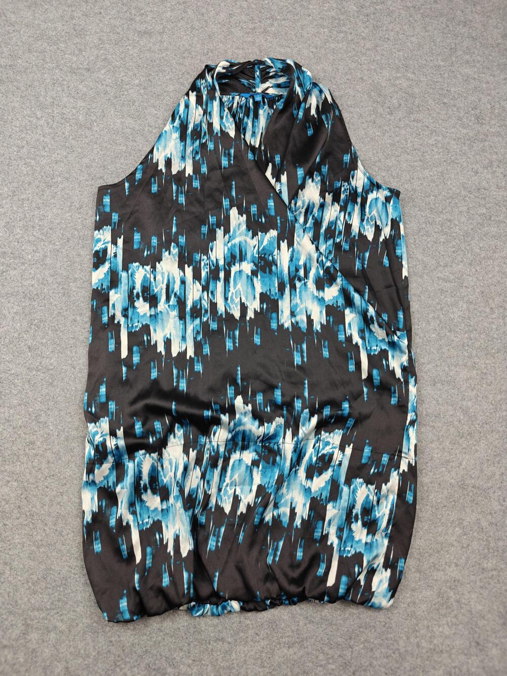 Derek Lam For DesigNation Blouse Womens Small Blue Floral Halter Sleeveless Top